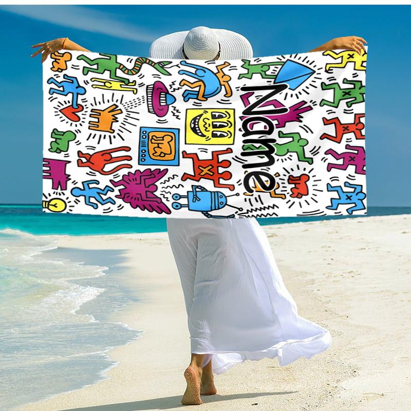 Personalized customized proof beach towel with Untitled Dance pattern - soft, absorbent,quick-drying,perfect swimming,camping&bathing