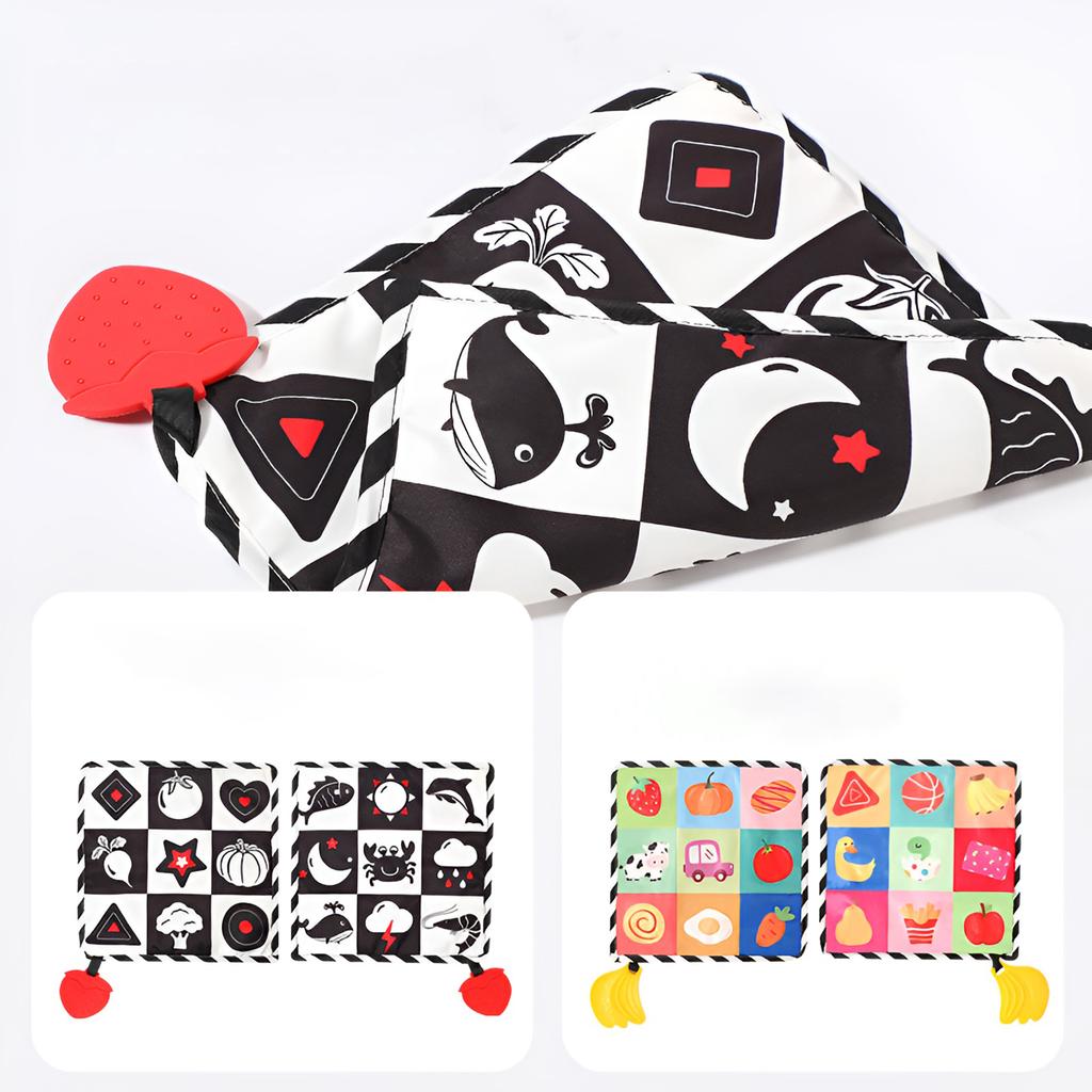Baby Towel Sound Paper Sound Cloth Book with Teether Tear Not Broken Early Education Puzzle Practice Color Cognition Cloth