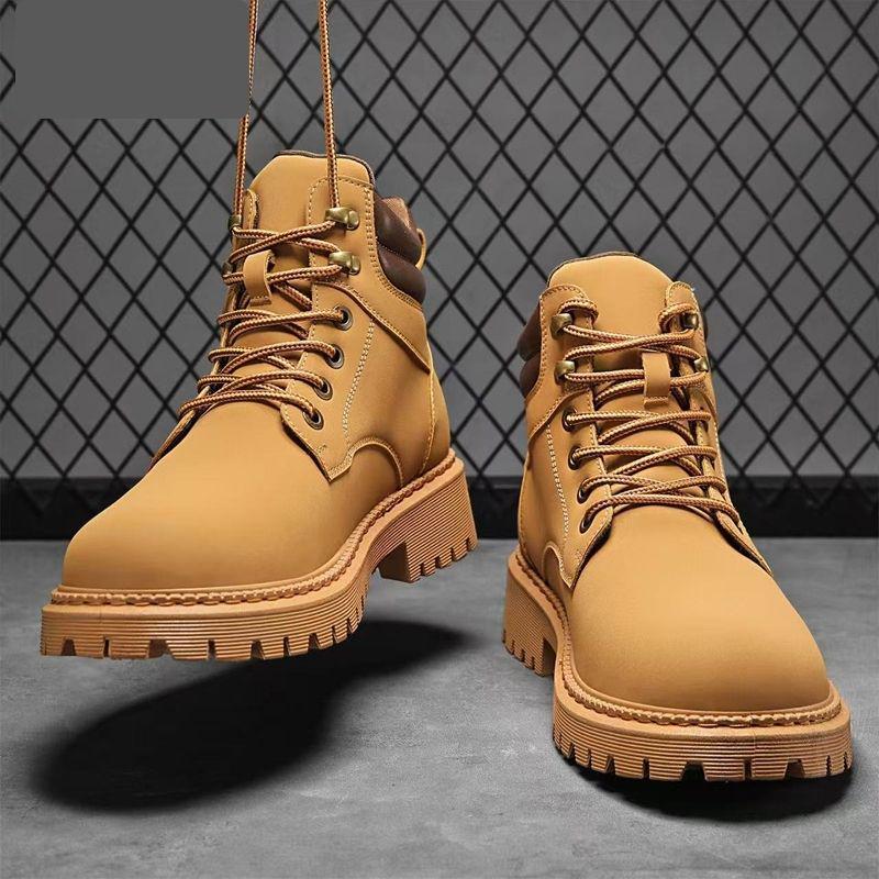 Men's 2025 Autumn High-Top Retro Yellow Martin Boots - Versatile Casual British Style.
