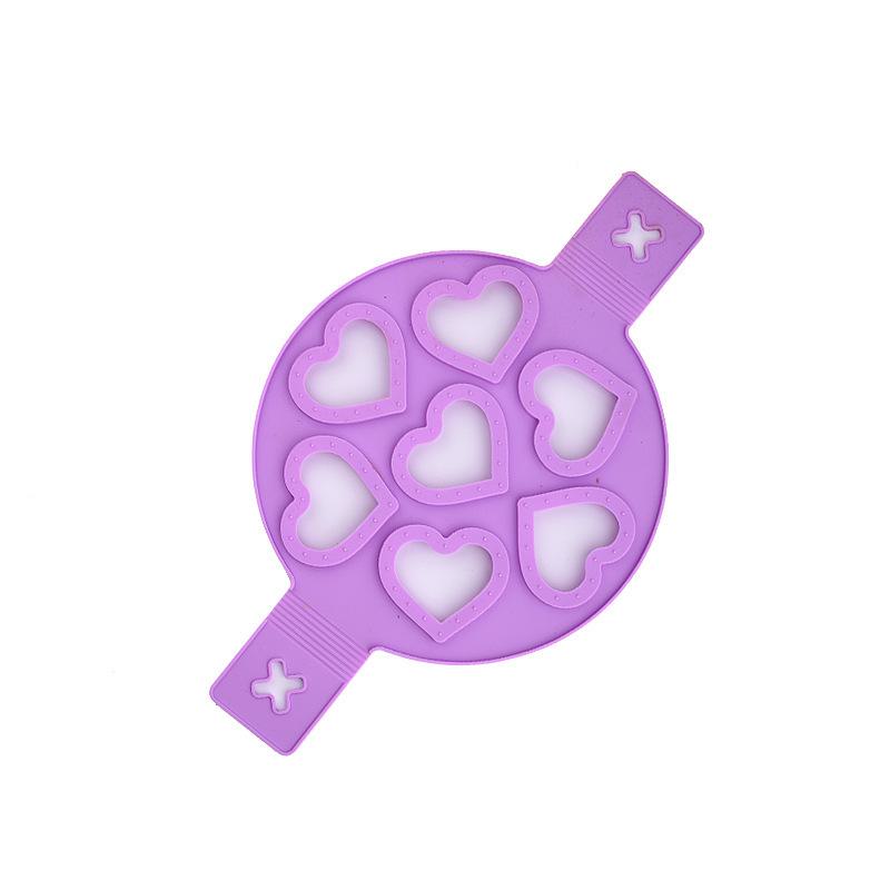 

Силиконовая форма для приготовления омлета с семью отверстиями — пищевой, устойчивый к высоким температурам инструмент для приготовления омлета 7-hole heart-shaped фиолетовый