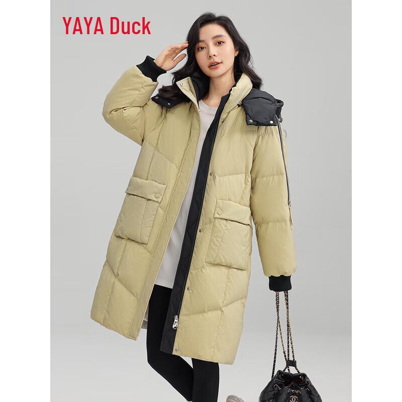 YAYA Women's Colorblock Loose Fit Down Jacket