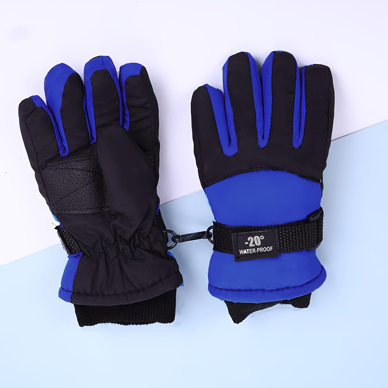 

[Нескользящие] Детские лыжные перчатки | Пара | Утолщенные Нескользящие | Зимние виды спорта на открытом воздухе и Велоспорт | Подходят для детей старше 3 лет 7-12Y синий