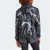 Adidas X Stella McCartney Letter Logo Print Zip-Up Hooded Jacket Women Jacket Black White IN5041