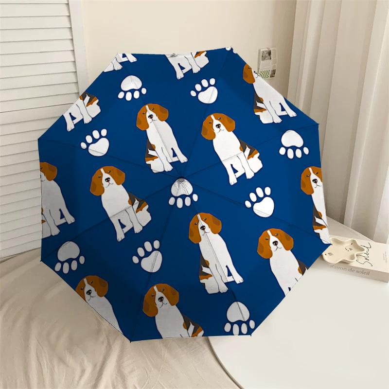 

1PC Beagle paw prints Umbrella-8-Rib Reinforced, Automatic Open, Lightweight & Durable, Fashion Accessory for Outdoor-L0353