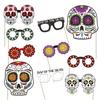 Mexican Day of the Dead Photo Props Skeleton Ghost Costume Party Photo Paper Cards (10 Pack)