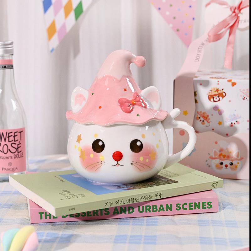 

Милая волшебная чашка с изображением кошки, чашка с привидением на Хэллоуин, креативная керамическая кружка для воды, сувенир, подарок на день рождения, кружка 301-400ml