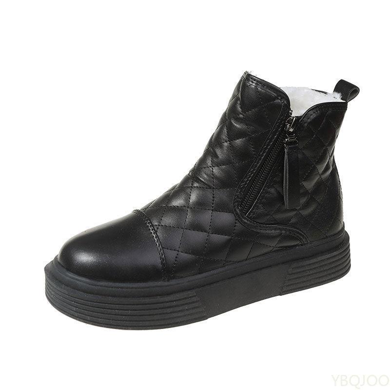 

Women s winter new waterproof anti slip thick soled thick warm cotton shoes simple comfortable wear-resistant daily short boots 40