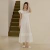 Lunaluz Women Marsh Cotton Square Neck Sleeveless Dress Pajamas