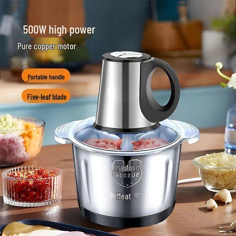 5L Large Capacity Stainless Steel Multi-Blade Electric Meat Grinder for Home or Commercial Use