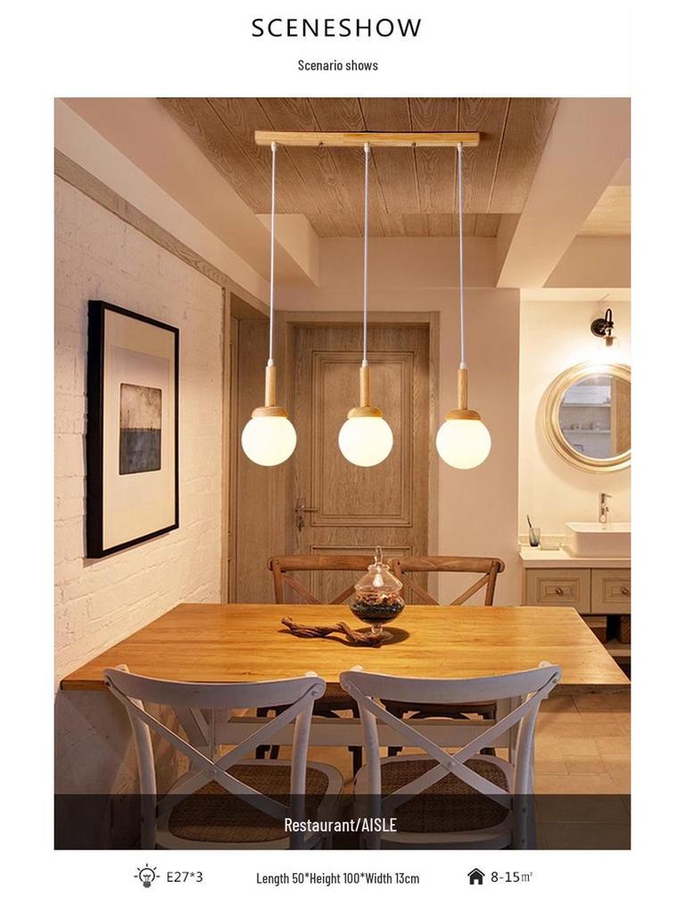 Nordic Solid Wood Spiral Staircase Chandelier for Dining Room and Mezzanine