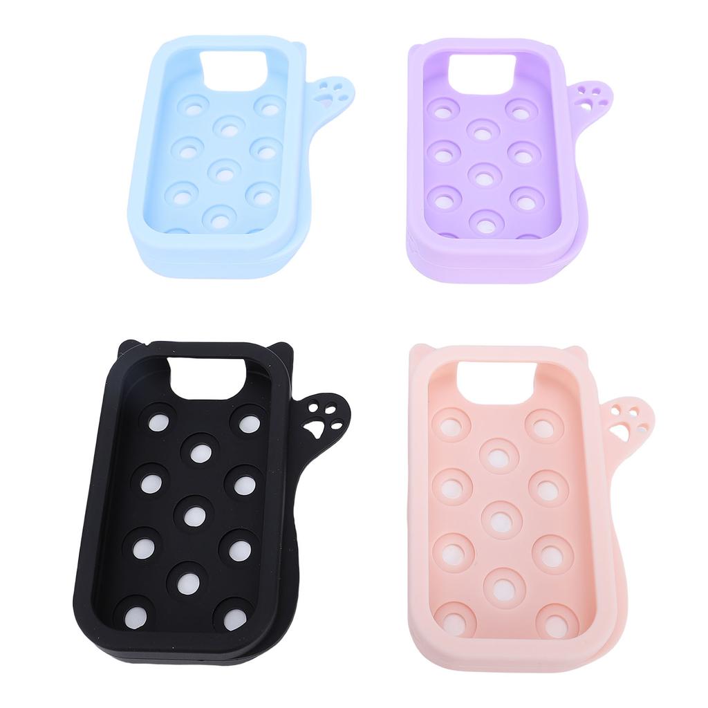 Hand Spray Silicone Case Fit for   30mL Bottles Hand Mist Protective Case with Keychains Cute Ears Purple Pink Blue Black