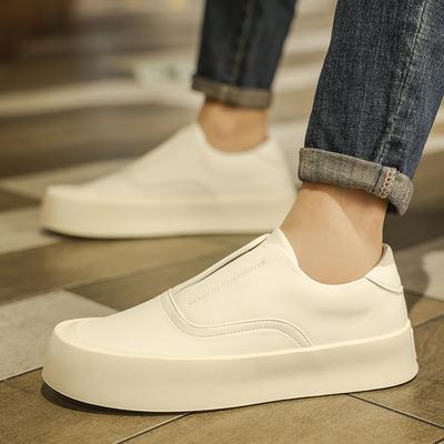 Zapatillas Clásicas Blancas de Moda para Hombre sin cordones Comodidad Zapatillas de Cuero Zapatos de Skateboarding Entrenadores para Hombre planos Homme mocasines para hombre