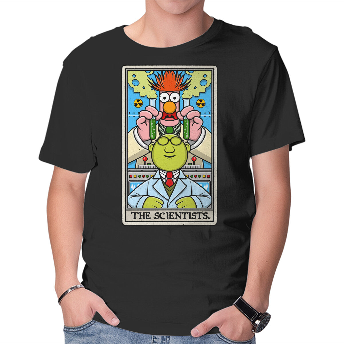 Unisex Crew Neck T-Shirt The Scientists Tarot Graphic Short Sleeve Casual Tee XL