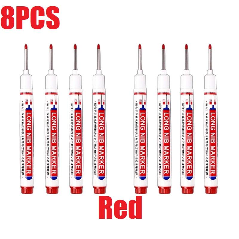 1/8/10PCS Deep Holes Markers 2cm Long Tip Markers for Metal Carpenter Non-deletion Against Water Metal Marker Pen YQB01