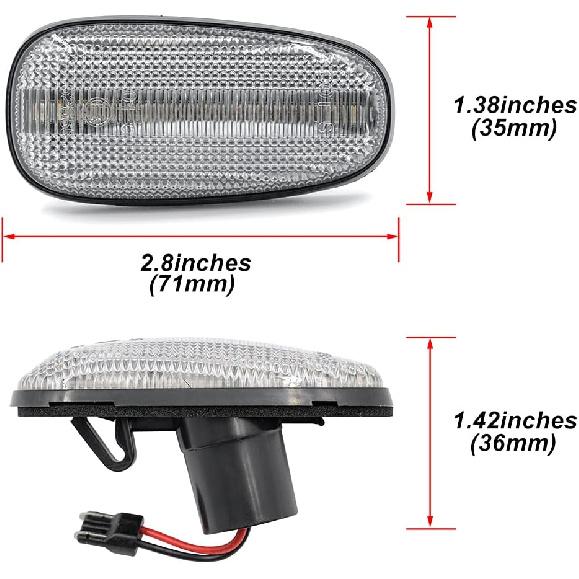 NJSBYL STS Clear Lens Side Marker Lamps Replacement for Cadilla.c STS 2005-2011 Driver Side/Passenger Side Fender Amber LED Turn Signal Lights Kits