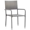 Exclusive House - 3 Pcs Garden Dining Set Woven Resin Grey