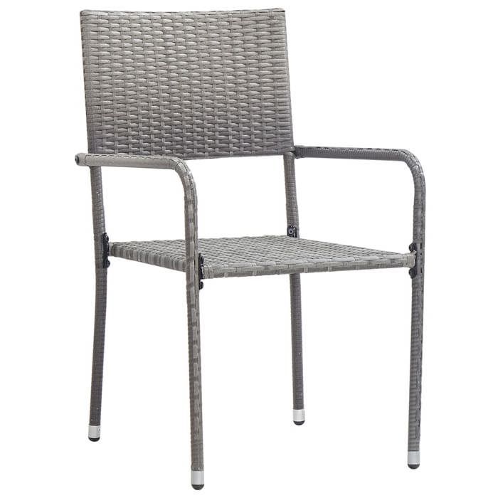Exclusive House - 3 Pcs Garden Dining Set Woven Resin Grey