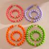 Einfacher Modischer Bunter Dopamin Acryl Runder Perlen Halskette Armband für Frauen Sommerurlaub Schmucksets Zubehör Geschenke