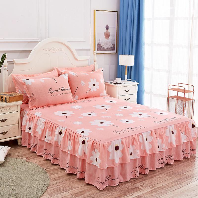 Korean-Style Brushed Princess Bed Skirt - Double-Sided Thickened Simmons Cover