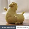 Modern Minimalist Ceramic Rocking Horse Ornament - Cute Green & Pink Tea Pet Decor for Home