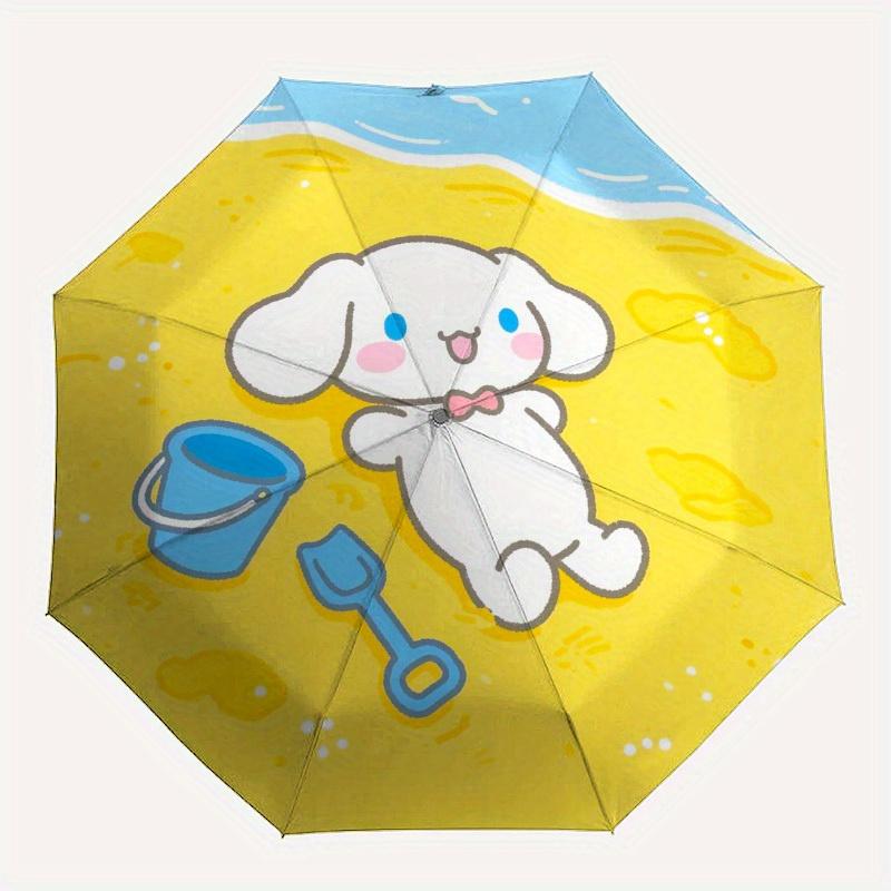 1pc Cinnamoroll Beach Scene Umbrella with Plastic Handle,Suitable for All Seasons Home Travel Outdoor UmbrellaSanlio021