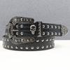 New Belt Versatile Decoration Trendy and Stylish Black Belt Rivet Skull Jeans High-end Lace