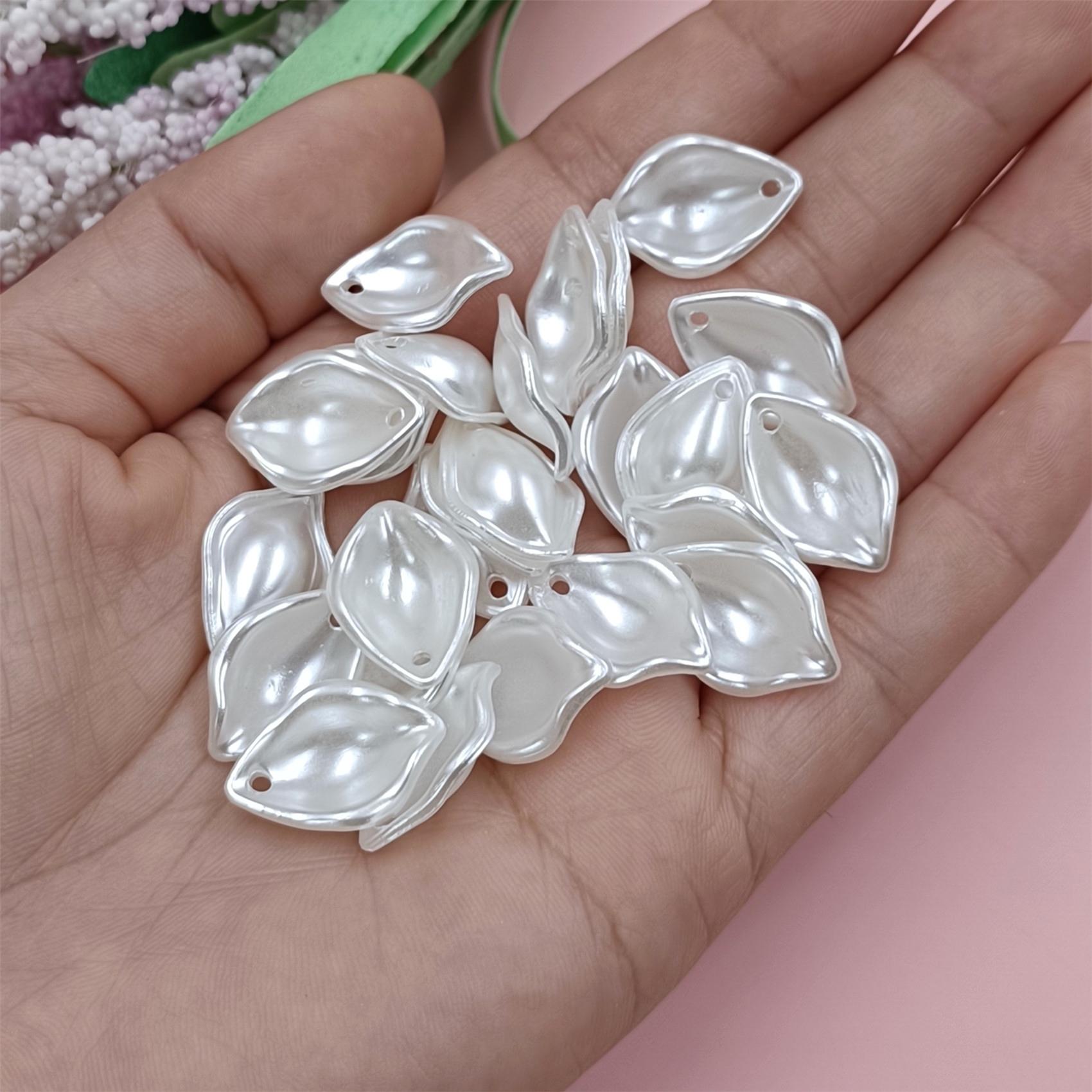 

100 шт. DIY листообразные аксессуары для одежды, ювелирные изделия ручной работы, свободные бусины из АБС-пластика, жемчужные бусины, белые украшения для волос Style 4