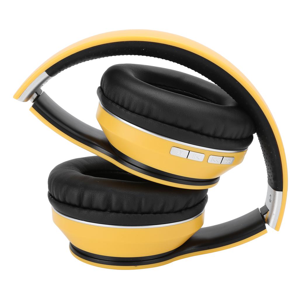 Headmounted Wireless Bluetooth Headset Foldable Stereo Sport Earphone Support Radio Mode(yellow )