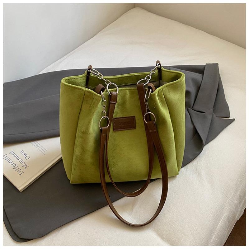 

Большая сумка высокого класса, Ретро-сумка через плечо в стиле легкой роскоши и модная, Вместительная сумка-тоут для поездок на работу зелёный