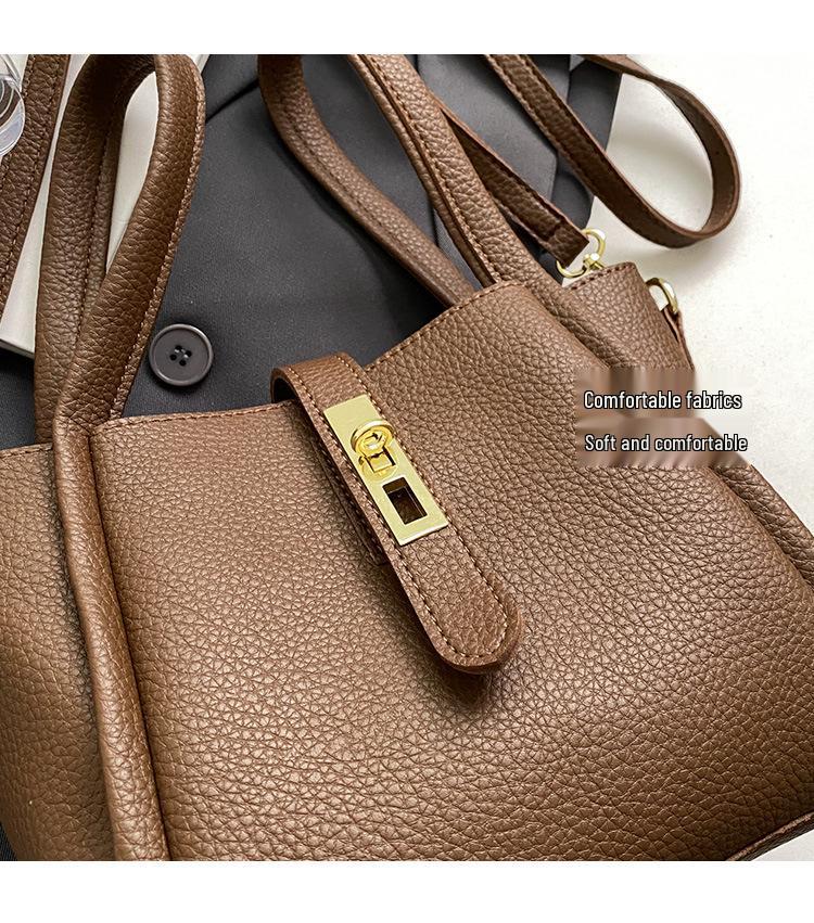 Women's Retro Fashion Bucket Bag - 2025 Autumn/Winter Vegetable Basket Handbag & High-End Niche Messenger Bag