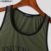 INCERUN Summer Men Round Neck Sleeveless Print Casual Loose Tank Tops