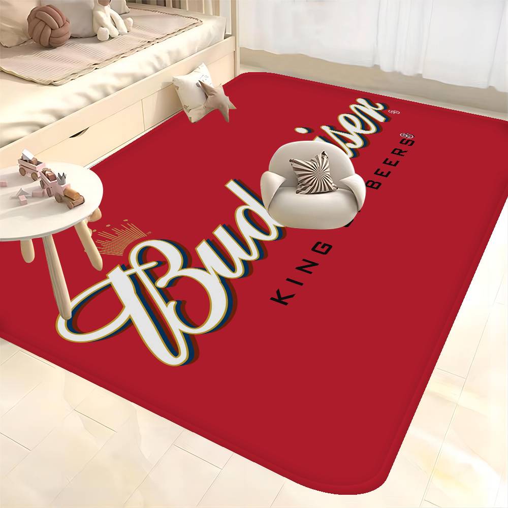 King Of Beer B-Budweiser Floor Mat INS Style Soft Bedroom Floor House Laundry Room Mat Anti-skid Household Carpets