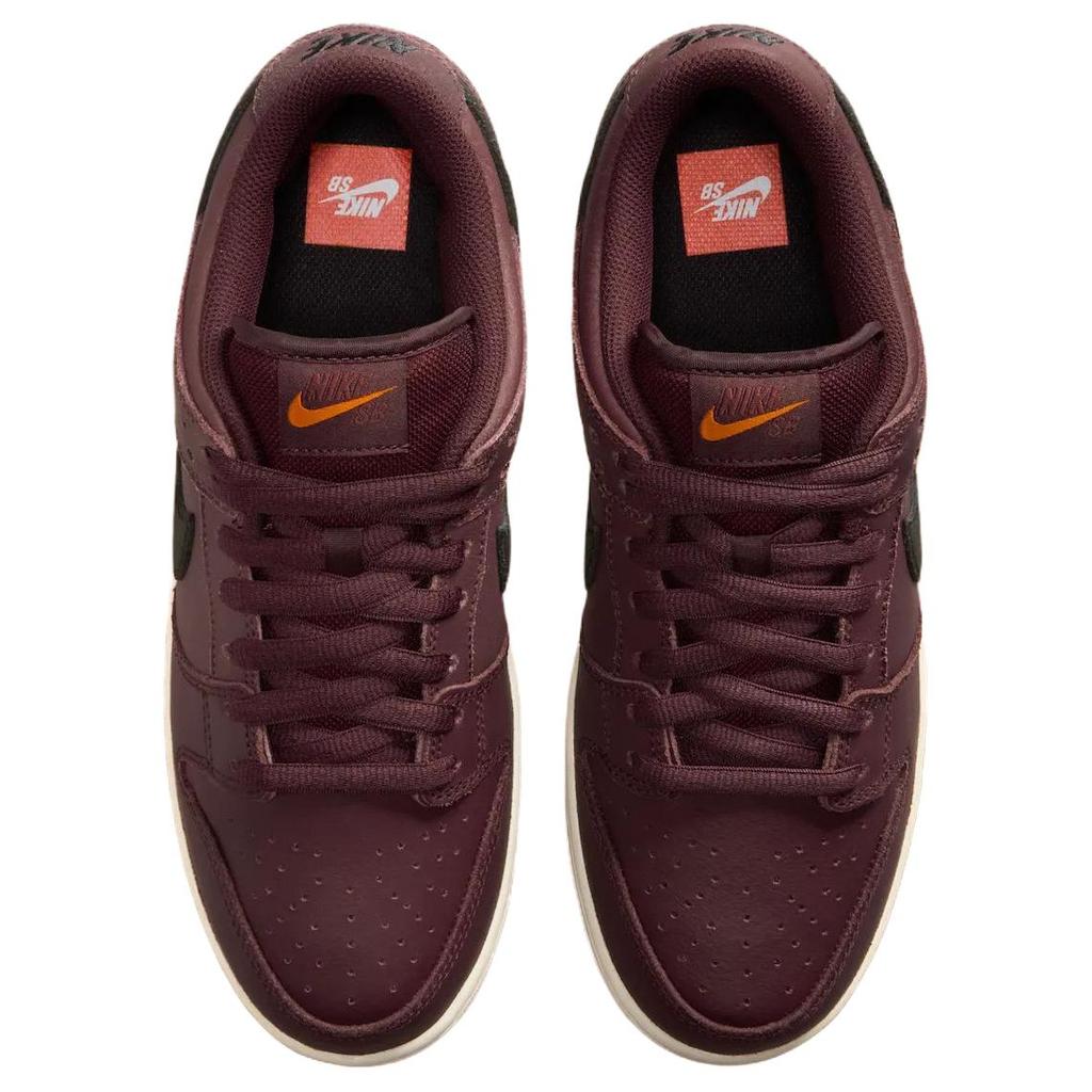 Nike SB Dunk Low Pro Burgundy Crush Unisex Sneakers Red Black-Mystic-Dates-Sail-Gum-Light-Brown-Safety-Orange IO2304-600