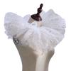 Victorian Renaissance Ruffled Mesh Faux Collar Metallic Foil Tulle Neck Ruff Shawl for Costume Parties Clown Choker