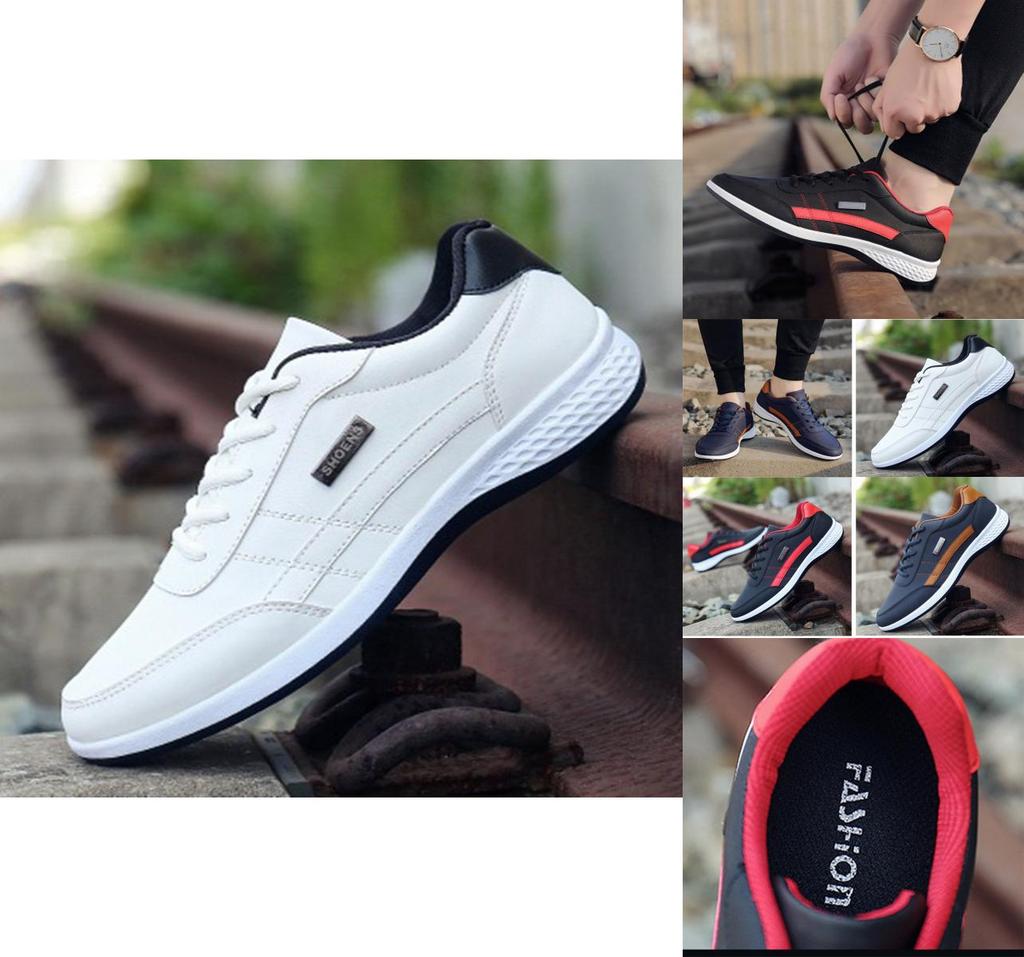 Elegant And Comfortable Men's Shoes Artificial Leather Casual Sneakers Trainers For Active Lifestyles