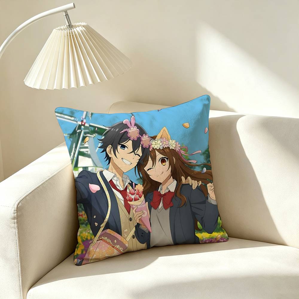 H-Horimiya Hori Kyouko Miyamura  Square Double-Sided printed Pillow Case Bedroom Bedside Pillow Sofa Cushion Cover