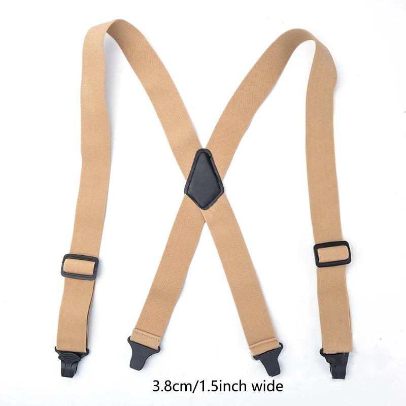 

Heavy Duty Work Suspenders for Men X-Back Gripper Clasps Adjustable Strap Fully Elastic Adult Widen Men s Suspender