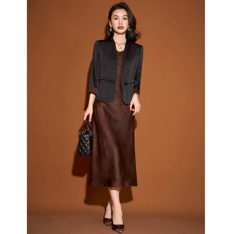 Women s Elegant Satin Two-Piece Dress Set L