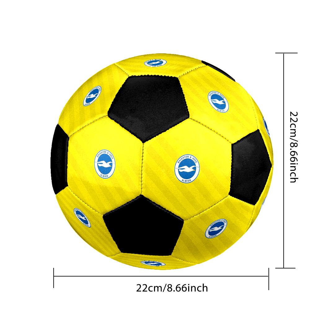 Pallone da Calcio Brighton & Hove Albion Colorato Per Tutte le Età Cucito a Macchina PVC Pronto per la Competizione Resistente Alto Rimbalzo.TAGLIA5