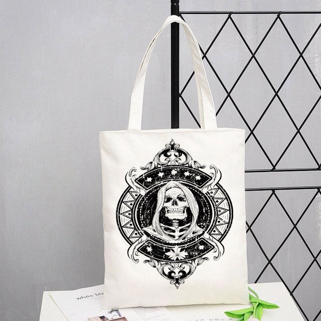 Custom Name Punk Print Ladies Gift Designer Handbags Shopping Beach Bag Woman Shopper Folding Canvas Tote Travel Shoulder Bags