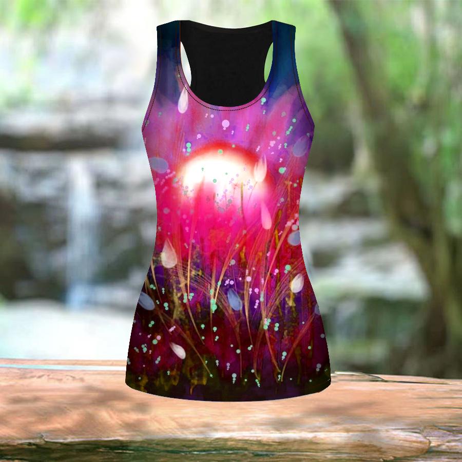 3D Illuminated Flower Print Women Workout Yoga Gym Printed Summer Sport Shirts Plus Size Vests