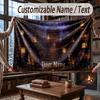 Nature Library Travel Theme Throw Blanket Custom Name Text Personalized Blanket Soft Cozy Blanket for Home Sofa Bed