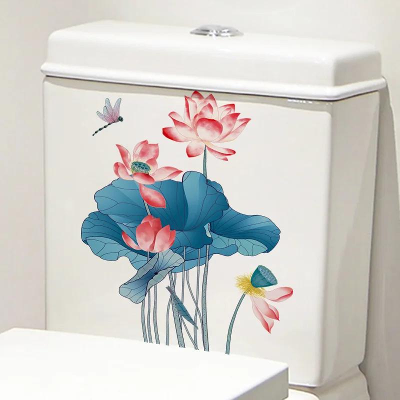 20*30CM Fresh Lotus Bathroom Toilet Seat Sticker Home Decor Room Wall Decal 2026 Christmas