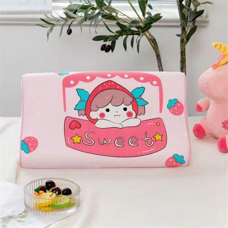 Thai Children's Latex Pillow Natural Cartoon Pillow Core Baby Cotton Cover Pillow Kindergarten Neck Protection Baby Pillow