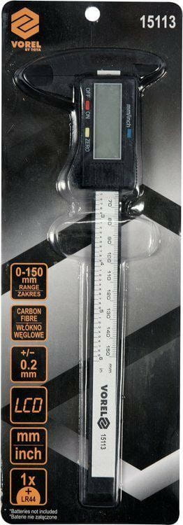 Vorel Electronic Caliper 150Mm / 0.01Mm Carbon 15113