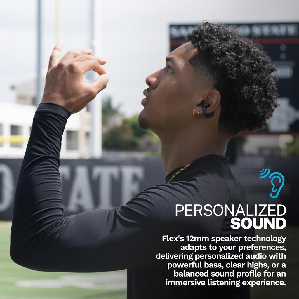 JLab Flex Black Wireless IPX4 12mm Dynamic Compatible with with Perfect for and the Up to 21 Hours of Continuous Official JLab Japan Warranty Earbuds,