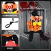 Halloween Animiertes Bewegliches Geisterhaftes In Käfig Hängendes Ornament Mit Rot Glühendem Auge Automatischer Soundeffekt Für Haus Hof Dekoration
