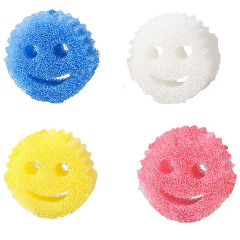 Sponge Kitchen Smiling Sponge Dishwashing Sponge Cloth Strong Scouring Pad Household Kitchen Bathroom Cleaning Wipe Spongesclean