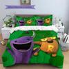 Loba and Purple Monster  Pattern Bedding Quilt Set  Home Decoration  Gift (1 * duvet cover + 2 * pillowcase  without core)