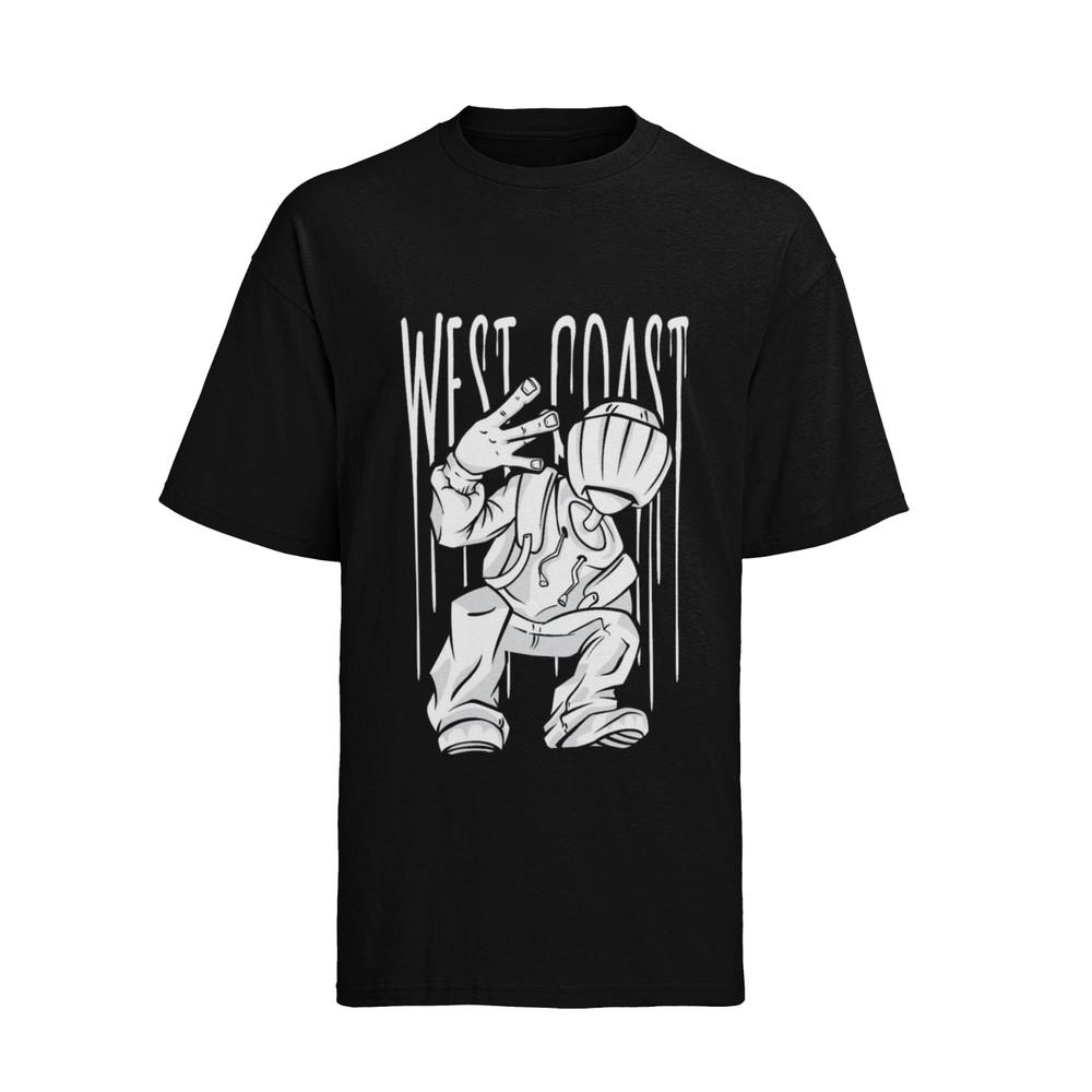 West Cost Gang Handzeichen California 2pac Hip Hop Musik T- Shirt Herren